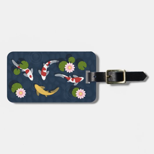 Japanischer Koi Fish Pond Gepäckanhänger (Vorderseite horizontal)