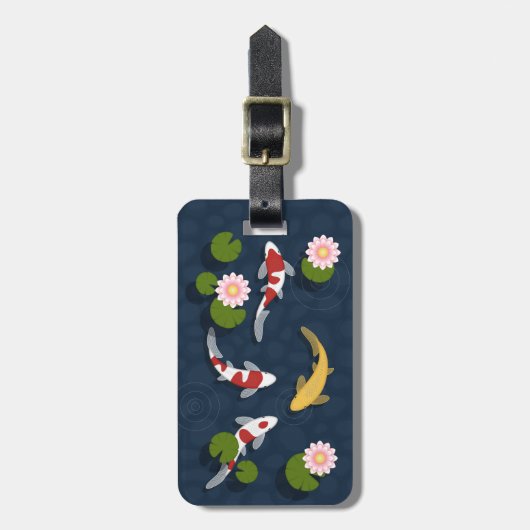 Japanischer Koi Fish Pond Gepäckanhänger (Vorderseite vertikal)