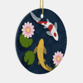 Japanischer Koi Fish Pond Keramik Ornament (Rechts)