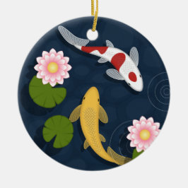 Japanischer Koi Fish Pond Keramik Ornament