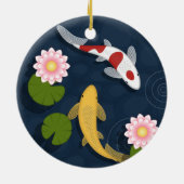 Japanischer Koi Fish Pond Keramik Ornament (Hinten)