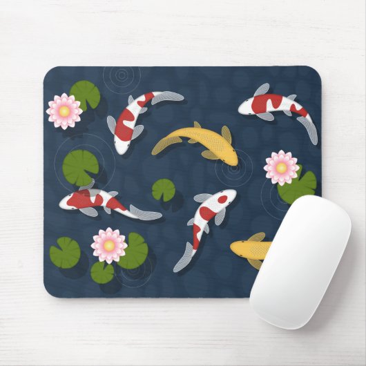 Japanischer Koi Fish Pond Mousepad (Mit Mouse)