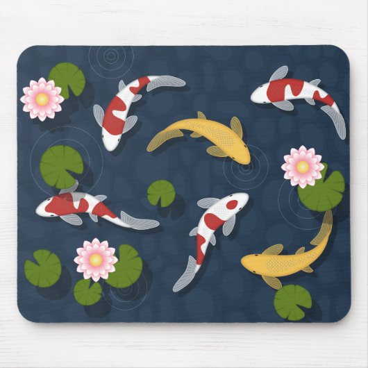 Japanischer Koi Fish Pond Mousepad (Vorne)