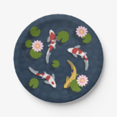 Japanischer Koi Fish Pond Pappteller (Vorderseite)