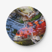 Japanischer Koi Fish Pond Pappteller (Vorderseite)