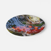 Japanischer Koi Fish Pond Pappteller (Schrägansicht)