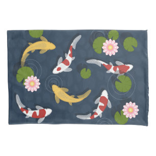 Japanischer Koi Fish Pond Pillow Case Kissenbezug