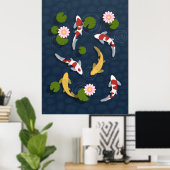Japanischer Koi Fish Pond Poster (Heimbüro)