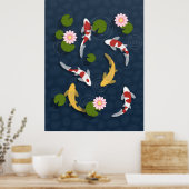 Japanischer Koi Fish Pond Poster (Küche)