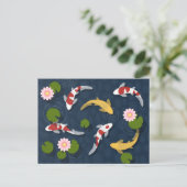 Japanischer Koi Fish Pond Postkarte (Stehend Vorderseite)
