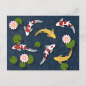 Japanischer Koi Fish Pond Postkarte (Vorderseite)