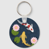 Japanischer Koi Fish Pond Schlüsselanhänger (Vorderseite)