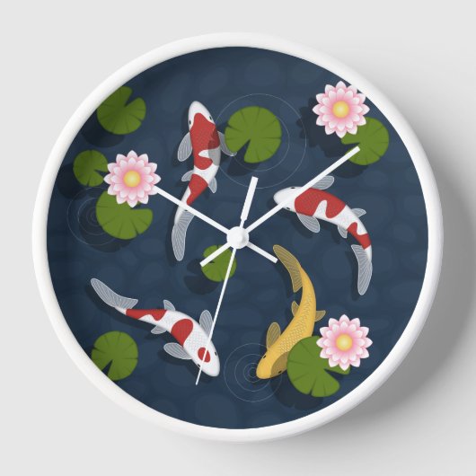 Japanischer Koi Fish Pond Uhr (Vorderseite)