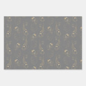 Japanischer Koi in Grau und Gold Geschenkpapier Set (Vorderseite)