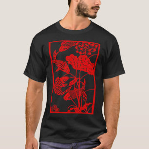 Japanischer Koi-Karpfen Nishikigoi-Fisch Ahornblat T-Shirt