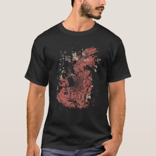 Japanischer Koi-Karpfenfisch im Grunge-Stil Retro- T-Shirt