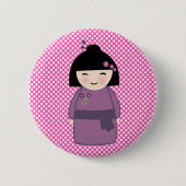 Japanischer Kokeshi-Puppbutton Button (Vorderseite)