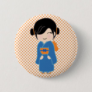 Japanischer Kokeshi-Puppbutton Button
