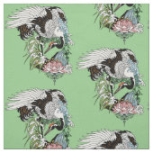 Japanischer Kran im Garten Stoff (Muster)