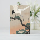Japanischer Kranich an der Abzweigung Pine von Oha Dankeskarte (Stehend Vorderseite)