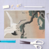 Japanischer Kranich an der Abzweigung Pine von Oha Seidenpapier (Handwerk)