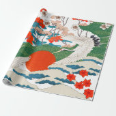 JAPANISCHER KRANICH-DRUCK GESCHENKPAPIER (Ungerollt)