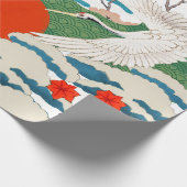 JAPANISCHER KRANICH-DRUCK GESCHENKPAPIER (Ecke)