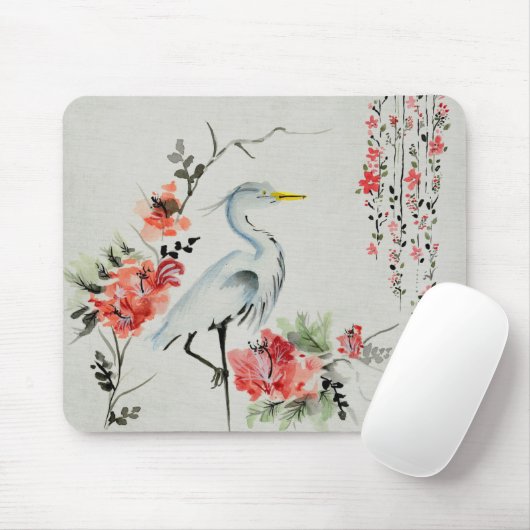 Japanischer Kranich Mousepad (Mit Mouse)