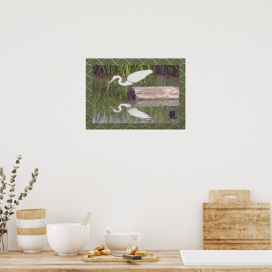 Japanischer Kranich Poster (Küche)