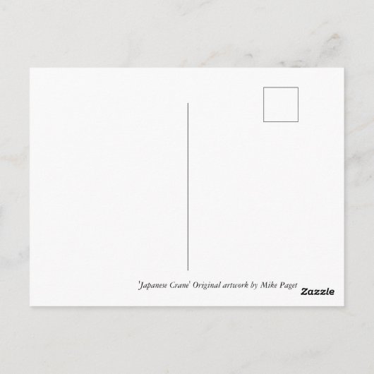 Japanischer Kranich Postkarte (Rückseite)