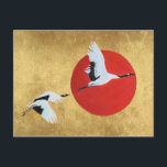 Japanischer Kranich Postkarte<br><div class="desc">'Japanischer Kranich' Originalkunstwerk von Mike Paget</div>