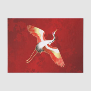 Japanischer Kranich Red Cherry Blossom Seidenpapier