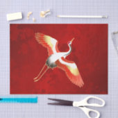 Japanischer Kranich Red Cherry Blossom Seidenpapier (Handwerk)