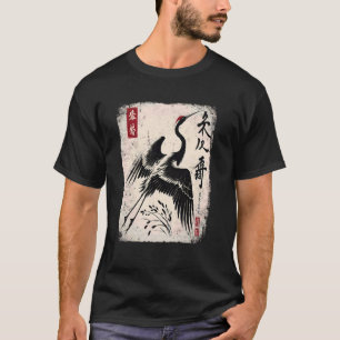 Japanischer Kranich Tsuru Langlebigkeit Sakura Nis T-Shirt