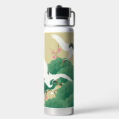 Japanischer Kranich und Kiefernbaum Trinkflasche (Hinten)