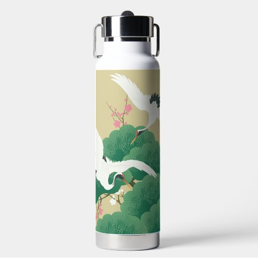 Japanischer Kranich und Kiefernbaum Trinkflasche (Vorderseite)