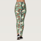 Japanischer Kranich und Kirschblüte - Orientalisch Leggings (Rückseite)
