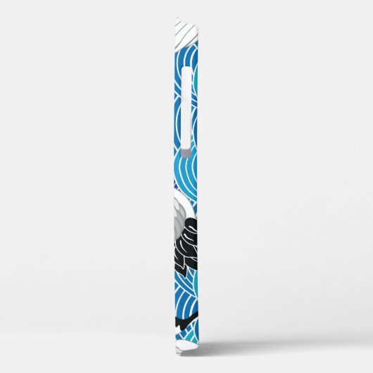 Japanischer Kranich: Verziertes Vogelmuster. Case-Mate iPhone Hülle (Rückseite / Links)