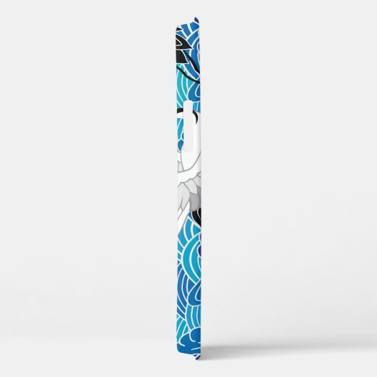 Japanischer Kranich: Verziertes Vogelmuster. Case-Mate iPhone Hülle (Rückseite / Rechts)