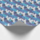 Japanischer Kranich: Verziertes Vogelmuster. Geschenkpapier (Ecke)