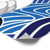 Japanischer Kranich: Verziertes Vogelmuster. Poster (Ecke)