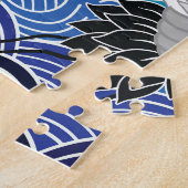 Japanischer Kranich: Verziertes Vogelmuster. Puzzle (Seite)