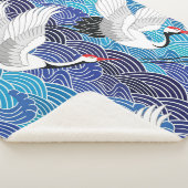 Japanischer Kranich: Verziertes Vogelmuster. Sherpadecke (3/4)