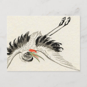 Japanischer Kranich Vintage-Postkarte Postkarte