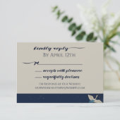 japanischer Krantyp mit Online-Option RSVP Karte (Stehend Vorderseite)