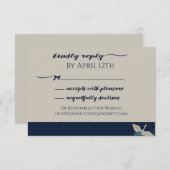 japanischer Krantyp mit Online-Option RSVP Karte (Vorne/Hinten)