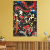 Japanischer Krieger kämpft gegen Riesenschlange Leinwanddruck (Insitu (Wohnzimmer))