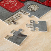 Japanischer Krieger kämpft gegen Riesenschlange Puzzle (Seite)