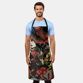 Japanischer Krieger kämpft gegen Riesenschlange Schürze (Getragen)