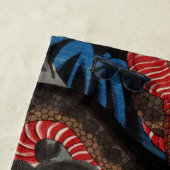 Japanischer Krieger kämpft gegen Riesenschlange Strandtuch (Beispiel)